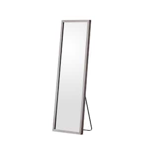 22.8 in. W x 65 in. H Rectangle Grey Frame Full Length Standing Floor Mirror