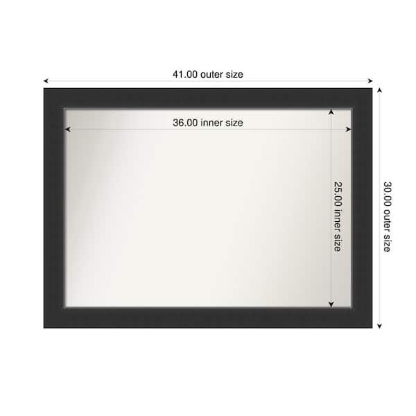 Amanti Art Corvino Black 41 in. x 30 in. Custom Non-Beveled Wood Framed Bathroom Vanity Wall Mirror