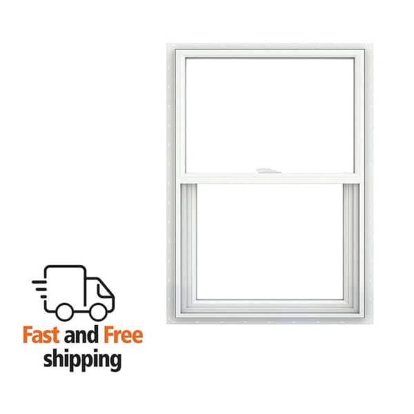 V-2500 Series 23.5 in. x 35.5 in. Single Hung Vinyl Low-E White Nail Fin Frame New Construction Tilt-in Window