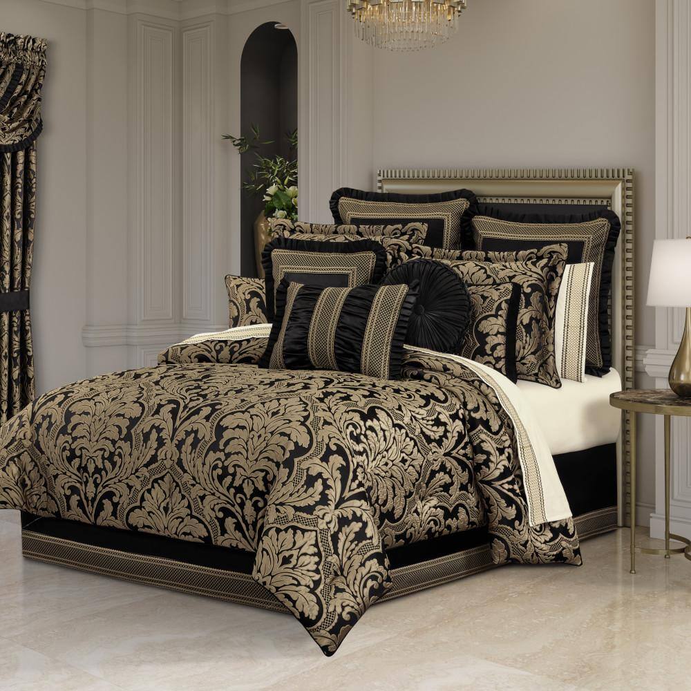 Branson Black and Gold Polyester Bolster Decorative 15 in. x 52 in. Throw Pillow price history on PriceWatchPro