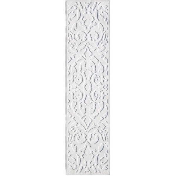 My Texas House Lady Bird Off-White 2 ft. x 8 ft. Indoor/Outdoor Runner Rug