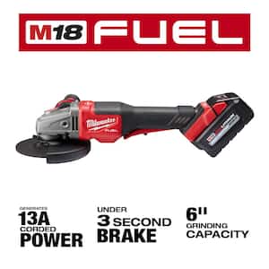 M18 FUEL 18-Volt Lithium-Ion Brushless Cordless 4-1/2 in./6 in. Grinder w/Paddle Switch Kit & M18 FUEL CP Impact Wrench