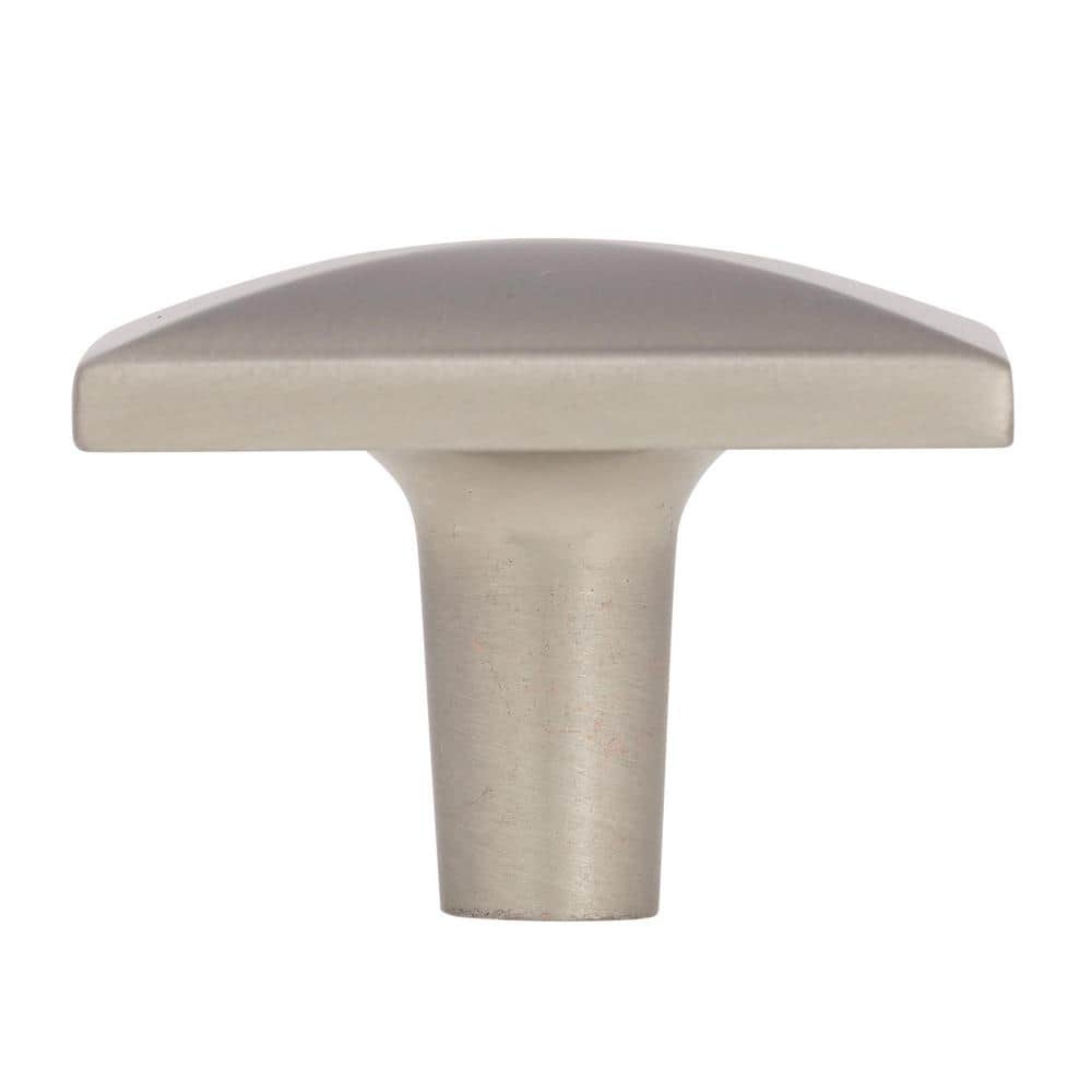 Satin Nickel Square Modern Cabinet Knob with Mounting Hardware