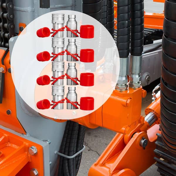 Hydraulic Quick Connect 1/2 in. Body with 1/2 in. NPT Thread Hydraulic Coupler 4-Pairs Hydraulic Quick Coupler