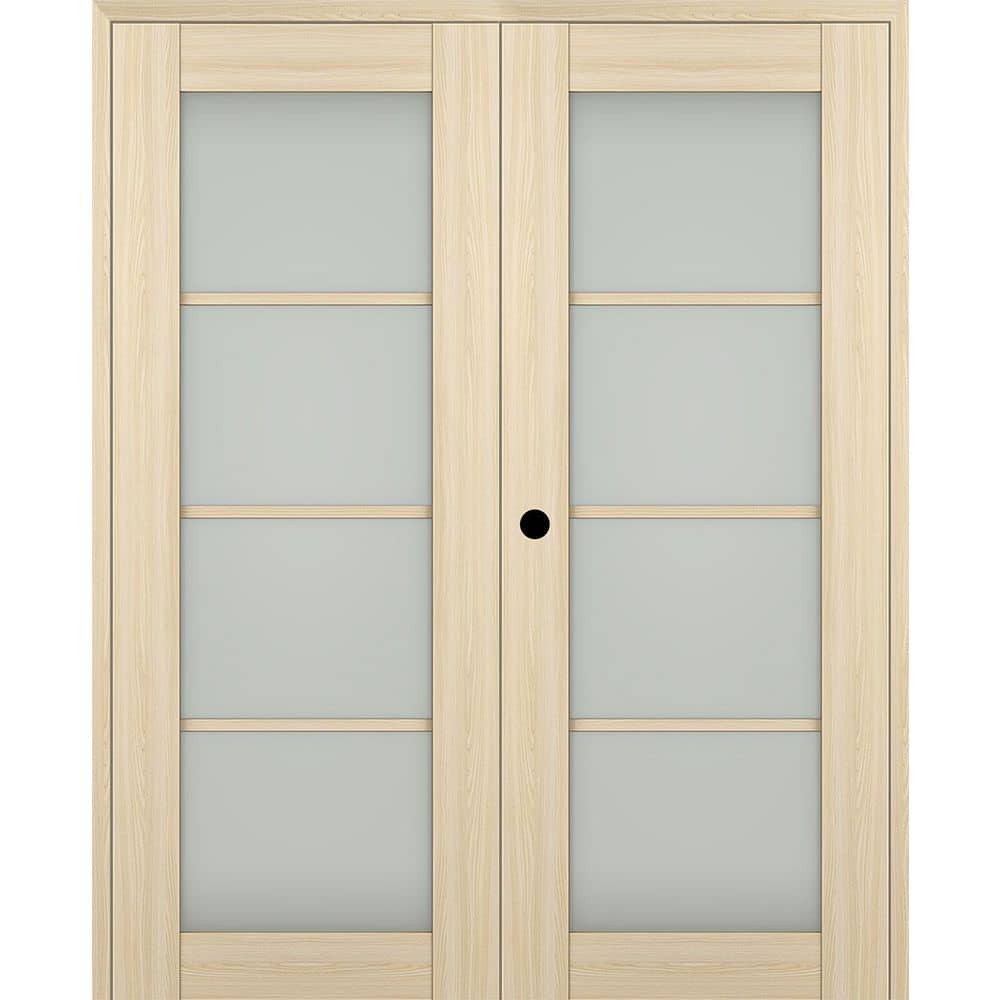 Avon 4 Lite N 56 in. x 80 in. Right Active 4-Lite Frosted Glass Loire Ash Wood Composite Double Prehung French Door price history on PriceWatchPro