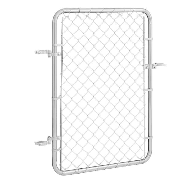Chain Link Fence Gate, 32 x 46 in., Metal Chain Link Fence Panel, Fit 2-6 ft. (W) x 4 ft. (H) Garden Fence Gate Opening