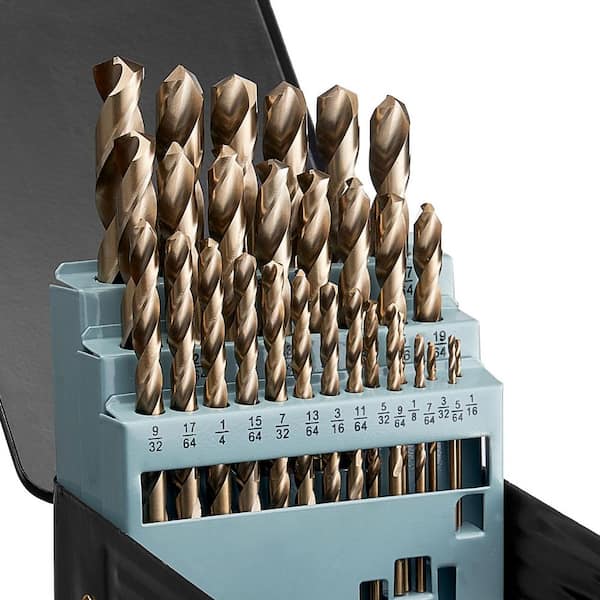 Cobalt Drill Bit Set, (29-Piece), M35 High Speed Steel Cobalt Drill Bits, Storage Case, for Professional Work Home DIY