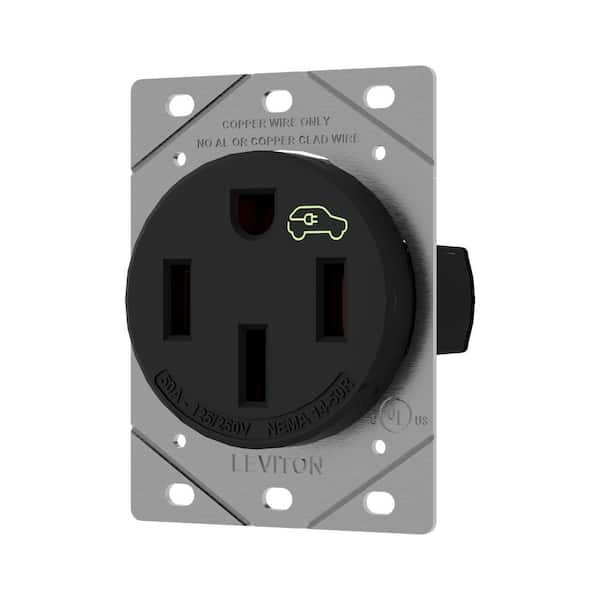 Leviton 50 Amp 125/250 V NEMA 14-50R EV Charging Single Outlet ...