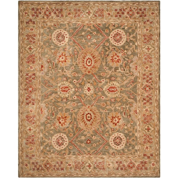 Anatolia Sage/Ivory 8 ft. x 10 ft. Border Area Rug