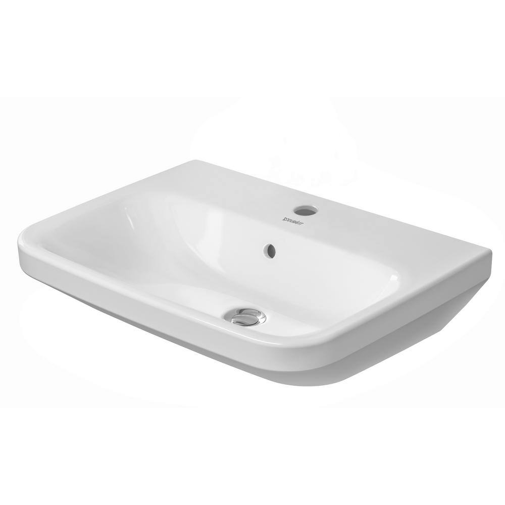 DuraStyle White Ceramic Wall-Mount Bathroom Sink