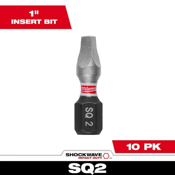 Milwaukee SHOCKWAVE™ 1" SQ2 Impact Bit (10 Contractor PK)
