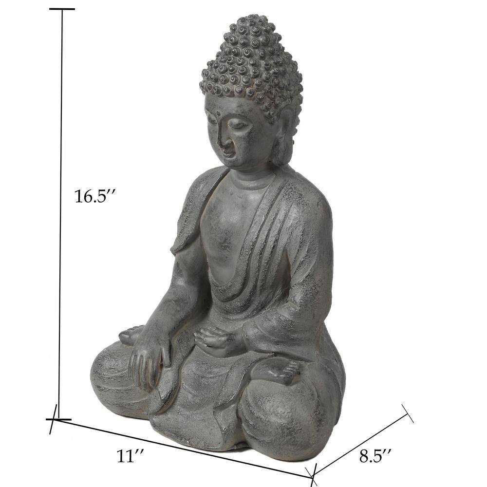 Gray Magnesium Oxide Sitting Buddha Garden Statue