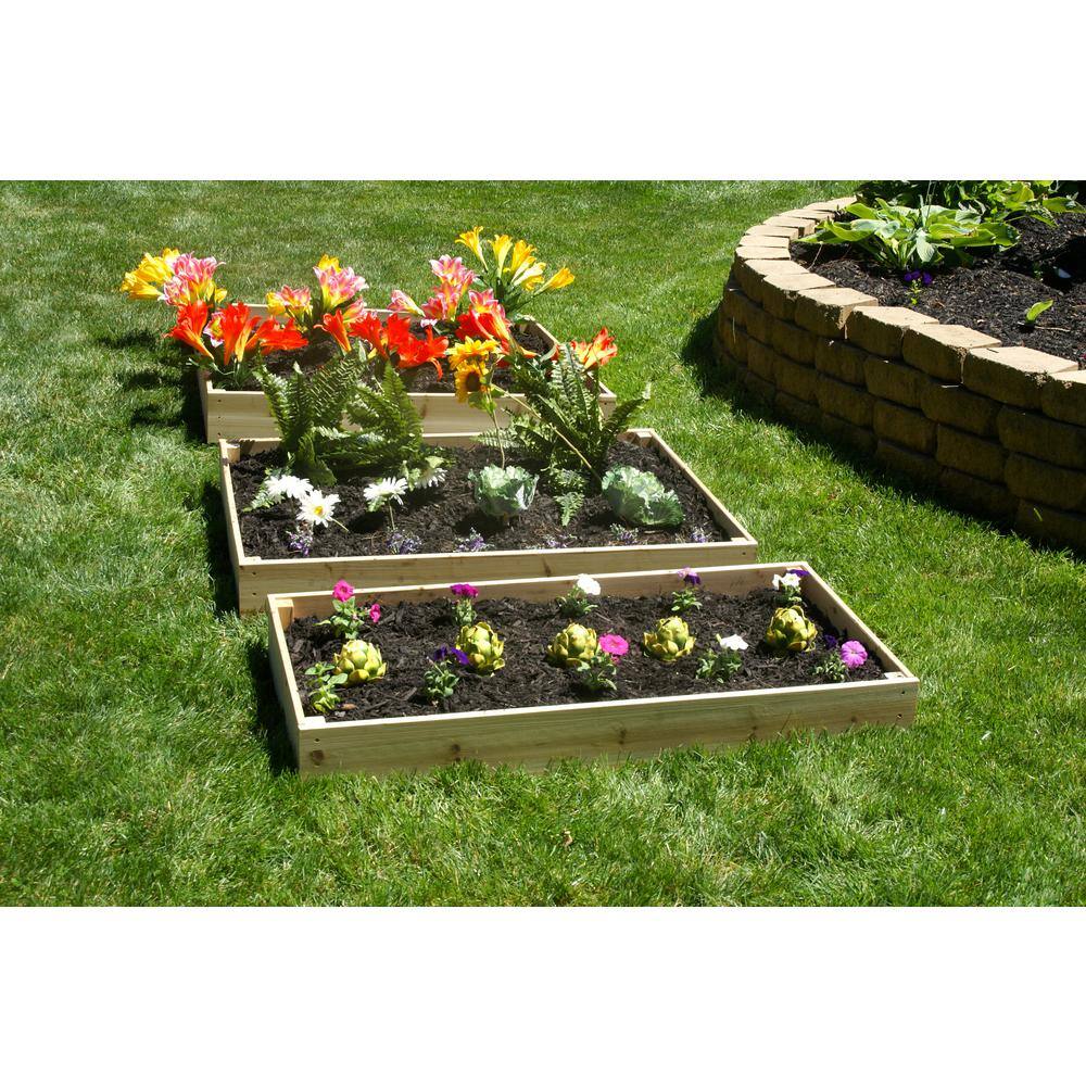 Natural Fir Wood 3-Tier Raised Garden Bed Kit