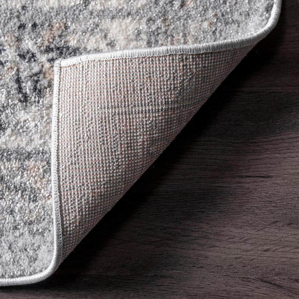 Gena Light Gray 9' x 12' Synthetic Medallion Area Rug