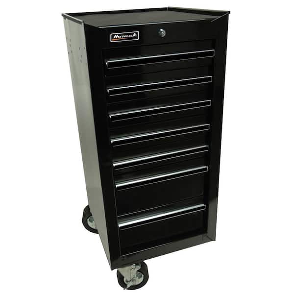 Homak Professional 17 in. 7-Drawer Side Chest in Black