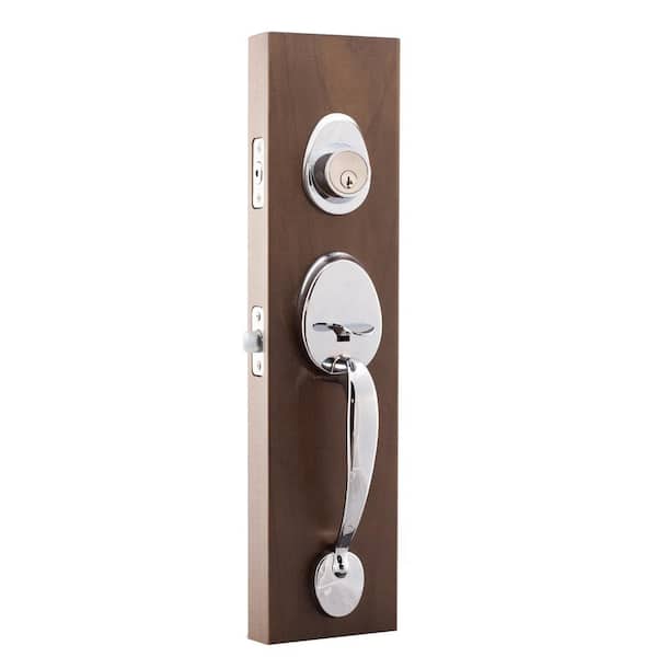 Copper Creek Colonial Polished Stainless Door Handleset and