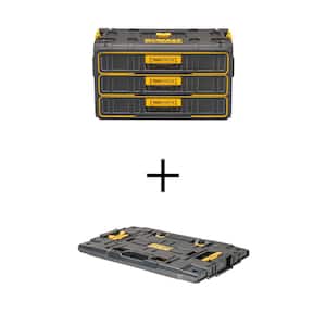 TOUGHSYSTEM 2.0,12.3 in. W Tool Box 3-Drawer with Adaptor Plate for TOUGHSYSTEM 2.0