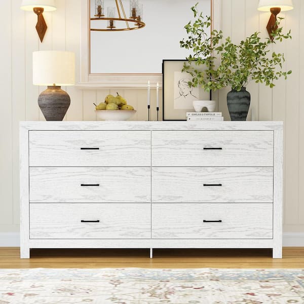 beige dresser for bedroom Kingdely Wood Grain 6-Drawer 63 in. x 15.7 in. x 33.1 in. Chest of Drawers, Bedroom, Living room L-THD-200259-01 Size:UK 4 / US 6 / EU 37 Dark navy blue satin beach_cover_up Mid century Each leg has non