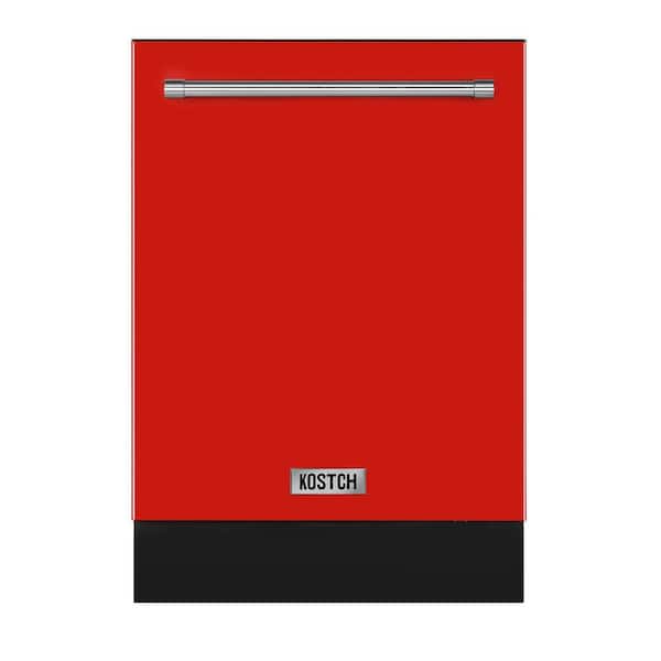 24-in. Top control Dishwasher Built-In Tall Tub with Third Rack in Stainless Steel with 47dBA, Red Door, ENERGY STAR