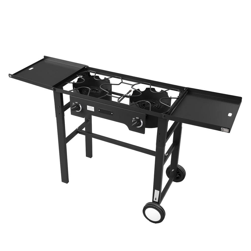 2-Burner Outdoor Propane Gas Stove, Foldable Heavy-Duty Carbon Steel Design with Wheels, 150,000 BTU LPG Camping Cooker price history on PriceWatchPro