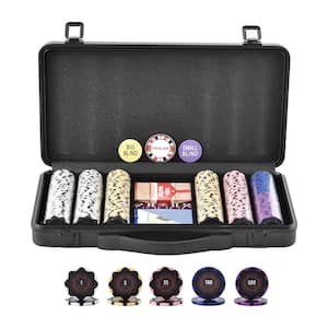 Poker Chip Set 300-Piece Poker Set Complete Poker Playing Game Set with Carrying Case Heavyweight 14 Gram Casino