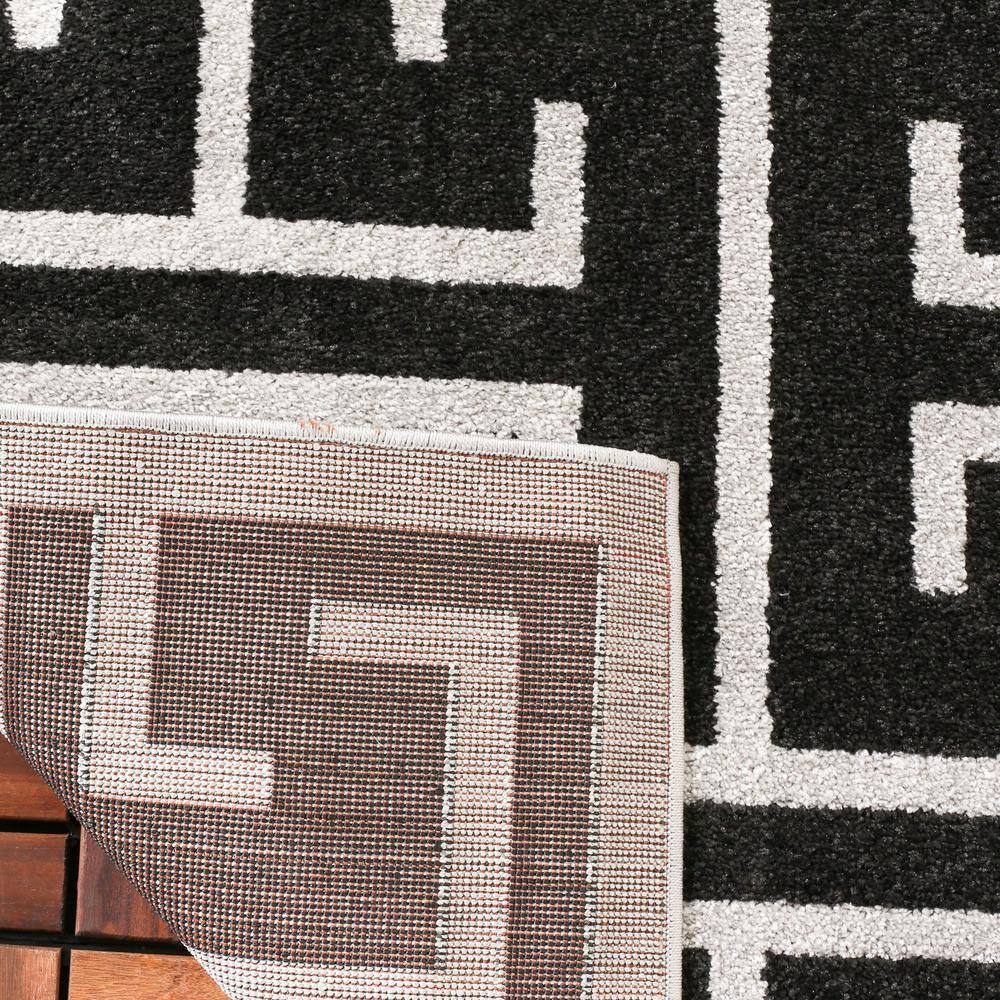 Gray and Anthracite 9' x 12' Reversible Synthetic Area Rug