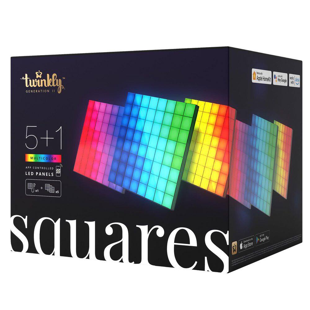 Twinkly Square 1 Plus 5 Combo Pack, Black