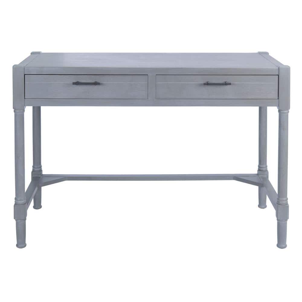 SAFAVIEH Filbert 42 in. Gray Wood 2Drawer Writing Desk DSK5701D The