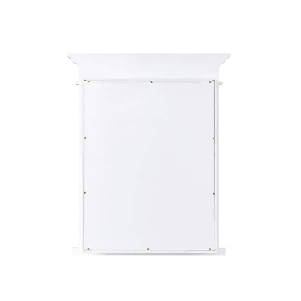 26 in. W x 32 in. H Rectangular White Solid Wood Framed Recessed Mount Soft Close Door Medicine Cabinet with Mirror
