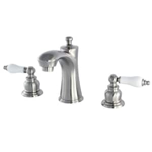 Victorian 8 in. Widespread 2-Handle Bathroom Faucet in Brushed Nickel