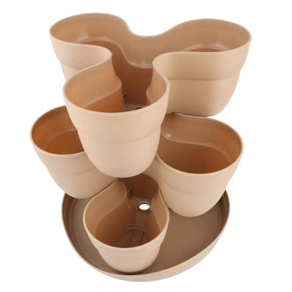 5 Tier Vertical Gardening Stackable Planter VIVOSUN Color: Ivory, Set of: 15