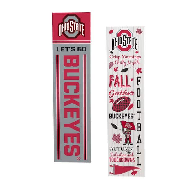 47 in. Double Sided Leaner Fall Seasonal Porch Sign, Ohio State University