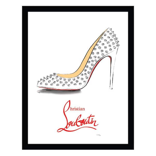 Fashion Designer Glam Studded Shoe by Fairchild Paris Framed Graphic Print Abstract Poster Art Print 18 in. x 14 in.
