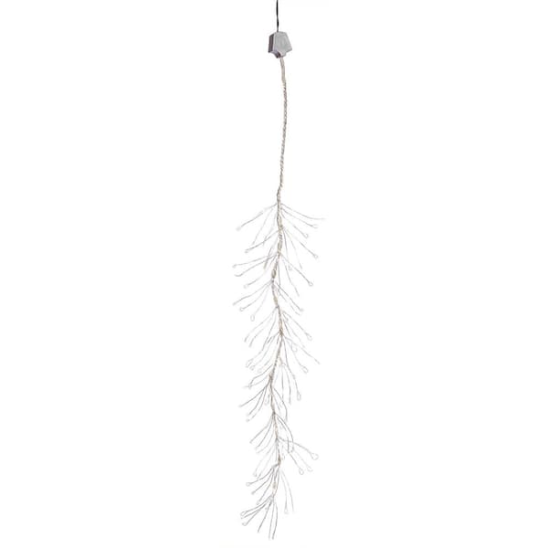 Vickerman 144-Light LED White Multi-Function Snow Falling Branch Christmas Lights with Silver/Gold Wire