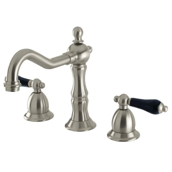Kingston Brass Duchess 2-Handle 8 in. Widespread Bathroom Faucets with Brass Pop-Up in Brushed Nickel