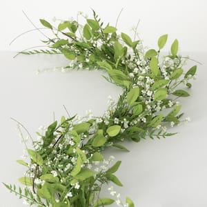 SULLIVANS 60 Artificial Green Ruscus Leafy Twig Garland RUGD - The Home  Depot