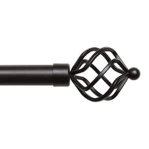 Torch 66 in. - 120 in. Adjustable 1 in. Single Curtain Rod Kit in Matte Bronze with Finial
