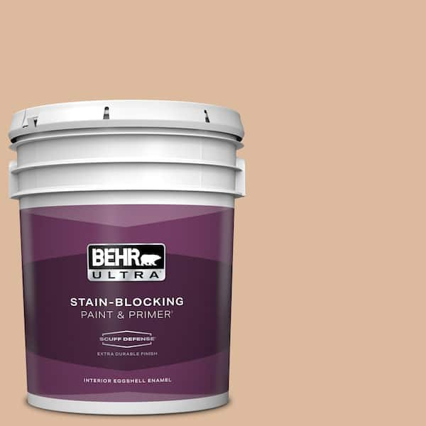 BEHR ULTRA 5 gal. #PPU3-09 Pumpkin Cream Extra Durable Eggshell Enamel Interior Paint & Primer