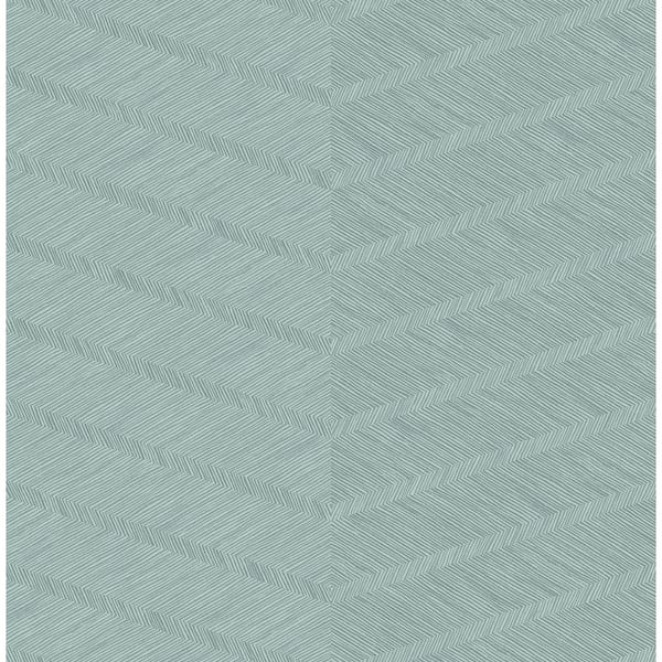 SCOTT LIVING Aspen Aqua Chevron Aqua Wallpaper Sample