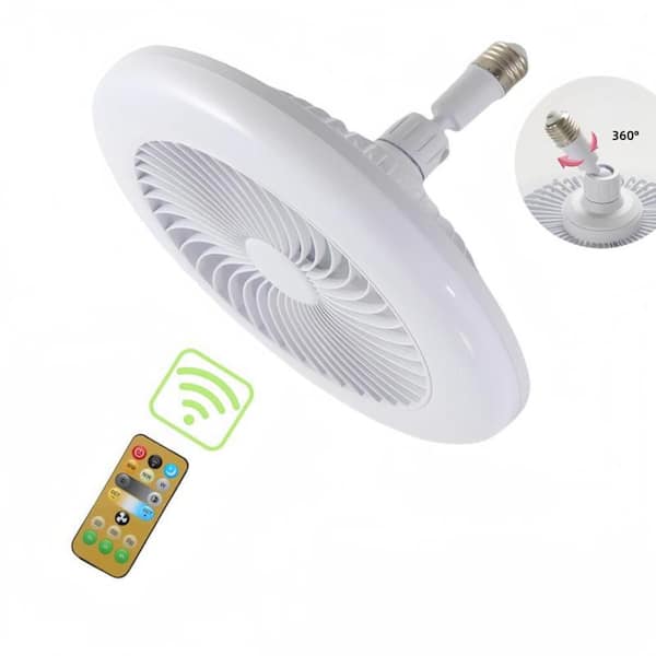 11 in. Indoor Standard Flush Mount White Socket Small Screw Ceiling Fan with Dimmable LED Light and Remote Control