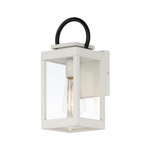 Nassau VX 1-Light White Outdoor Hardwired Wall Lantern