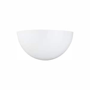 Neva 11 in. 1-Light White Transitional ADA Compliant Integrated LED Wall Sconce Vanity Light with Smooth White Glass