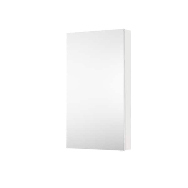 20 in. W x 36 in. H Rectangular Medicine Cabinet with Mirror in Silver with Adjustable Shelves, Soft-Close