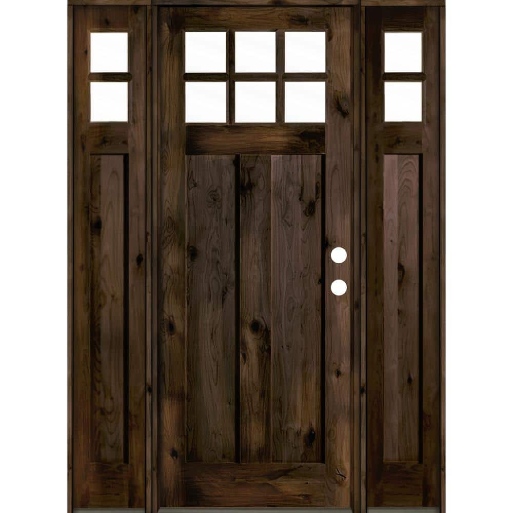 Krosswood Doors 70 in. x 96 in. Craftsman Knotty Alder Left-Hand ...