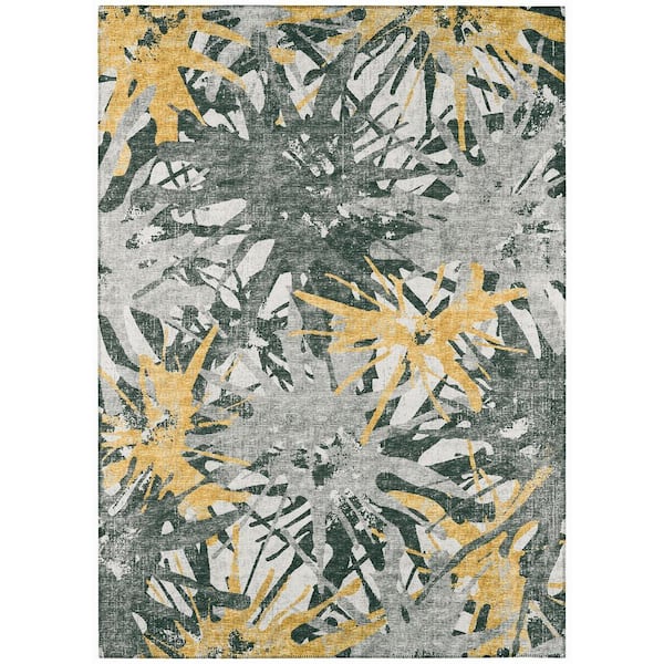 Bravado Gold 10 ft. x 14 ft. Geometric Indoor/Outdoor Washable Area Rug