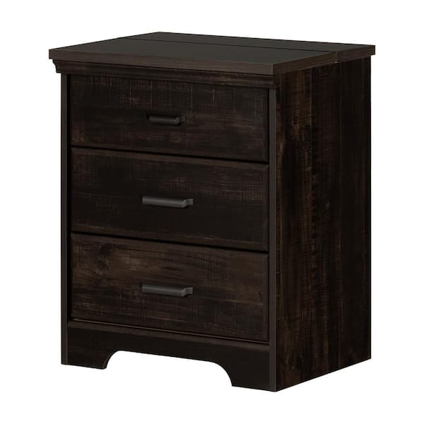 Versa Rubbed Black 23 in Nightstand