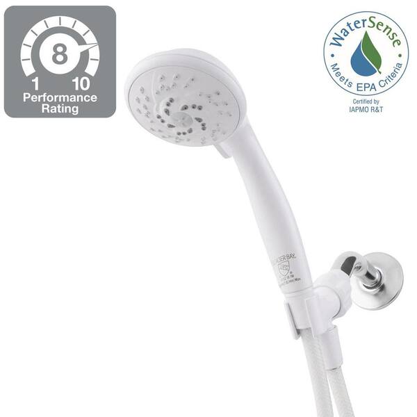 3-Spray 3.3 in. Single Wall Mount Handheld Adjustable Shower Head in White 3-Spray 3.3 in. Single Wall Mount Handheld Adjustable Shower Head in White