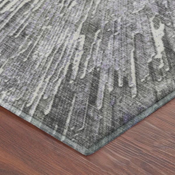 Mayfield Premium Machine Washable Abstract AMF2283 Lavender 10 ft. x 14 ft. Area Rug