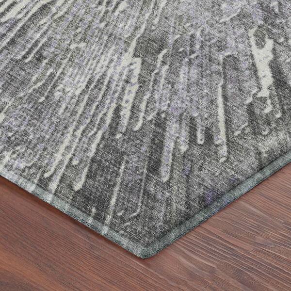 Mayfield Premium Machine Washable Abstract AMF2283 Lavender 3 ft. x 4 ft. Area Rug