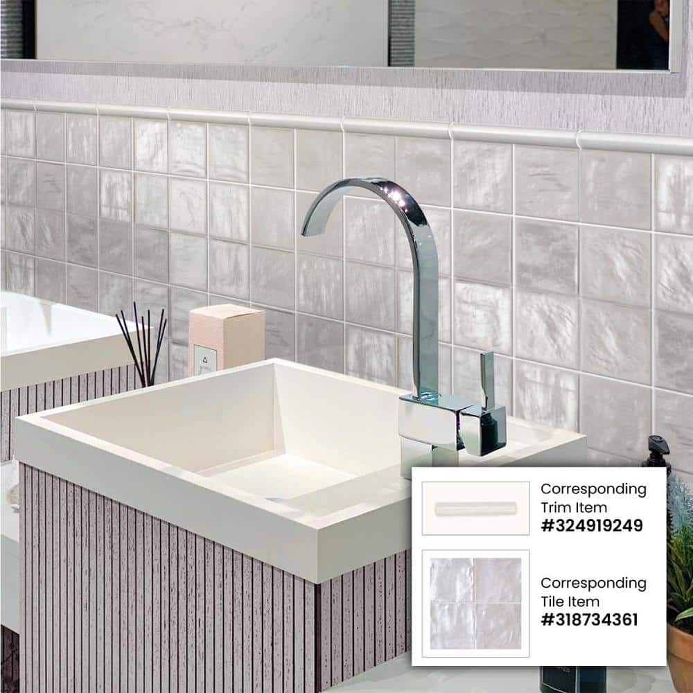 Gray 4x4 Ceramic Mosaic Wall Tile with Matte Glossy Finish